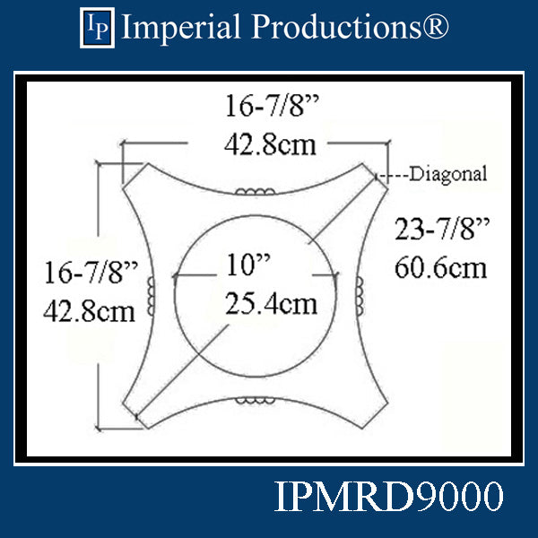 IPMRD9000-POL-PK2 Scamozzi Capital Inside Hole 10", pack of 2 - STOCK ITEM