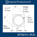 IPTB501-POL-PK2 Tuscan Base ArchPolymer Hole 8-5/8" Pack of 2 Custom Order