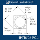 IPTB503-POL-PK2 Tuscan Base Hole 10-1/8", Size 13" x 13" x 3-1/4", ArchPolymer Pack of 2