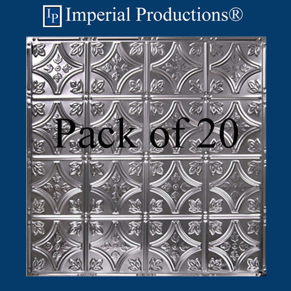 Imperial Tin Ceiling Panel 24 x 24, IPVR007-A-N-F0-20 Aluminum