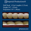 IPWIN91355-MAP-6 Half Bead Panel Mold 3/8 inch - 4 Feet Lengths - Pack of 6